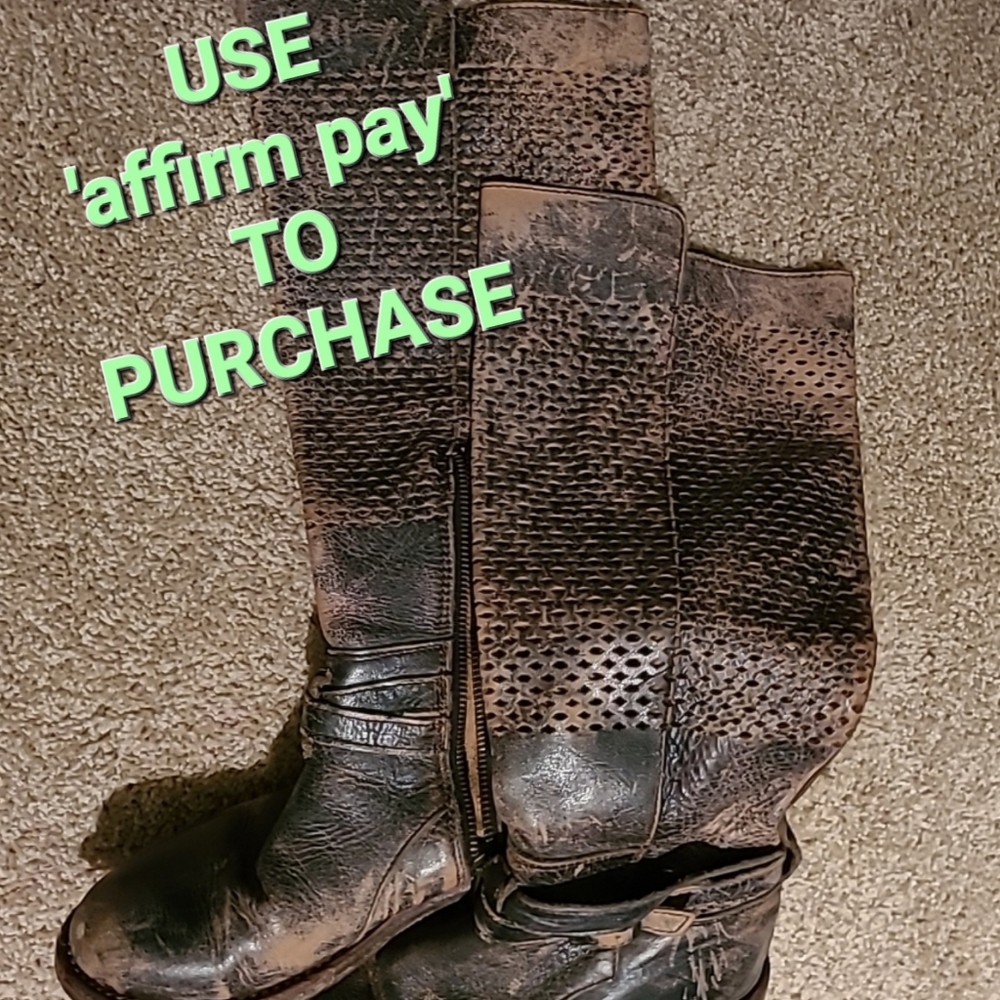BED|STU Distressed Boots Black/Brown Size 6